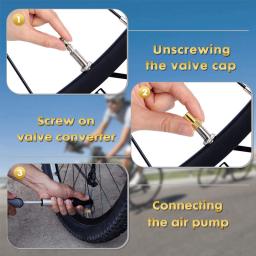 Adaptador de válvula f/v para a/v, conversor de valor de bicicleta, presta para schrader, pneu de bicicleta dourado, adaptador de válvula francesa, acessórios de bicicleta com 10 peças - Image 6