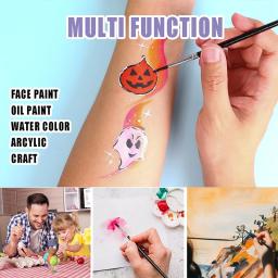 Bowitzki conjunto de pincéis de pintura facial, pincel de qualidade profissional para pintura facial, aquarela, pintura a óleo acrílica, arte em unhas - Image 6