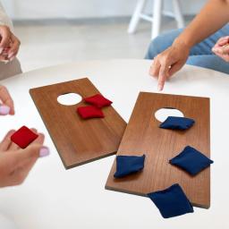 Mini Portable Tabletop Corn Holes Wood Boards Set, Jogo ao ar livre, Desktop, Cornhole Set, Presente, 2Pcs, 8 Sacos - Image 4