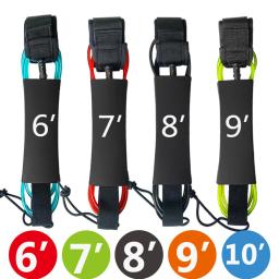 6/7/8/9/10ft Surfboard Leash Surf Leash Cordão Elástico Paddleboard Ankle Strap Cuff Cord Ajustável Leg Rope Strap para Water Sport - Image 6
