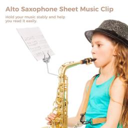 Vertical Clip para Alto saxofone partitura, Marching Music Holder para Sax Tenor, substituição Lyre - Image 3