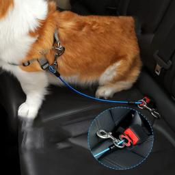 Universal Car Trela De Segurança para Animais De Estimação, Anti-mordida, Corda De Fio, Cinto De Segurança Do Cão, Cães De Viagem, Colar De Tração, Arnês Suprimentos, Veículo - Image 4