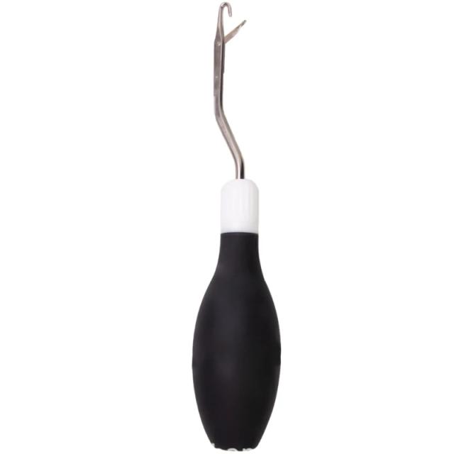 Agulha de Crochê Ergonômica com Gancho de Travamento Doblado para Confecção de Tapetes e Trabalhos em Tricô