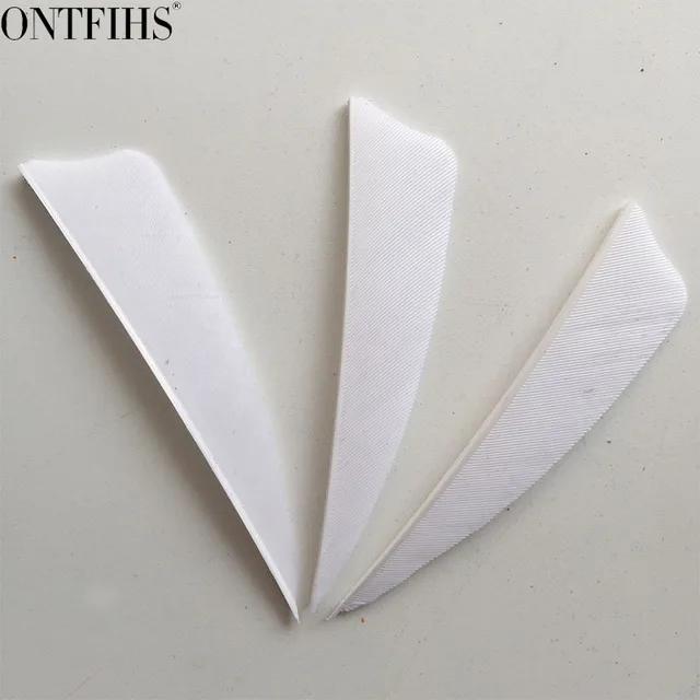Setas de Asa Direita com Penas, Escudo Cortado e Acessórios DIY para Tiro com Arco - 3 Polegadas, Pacote com 50 Peças