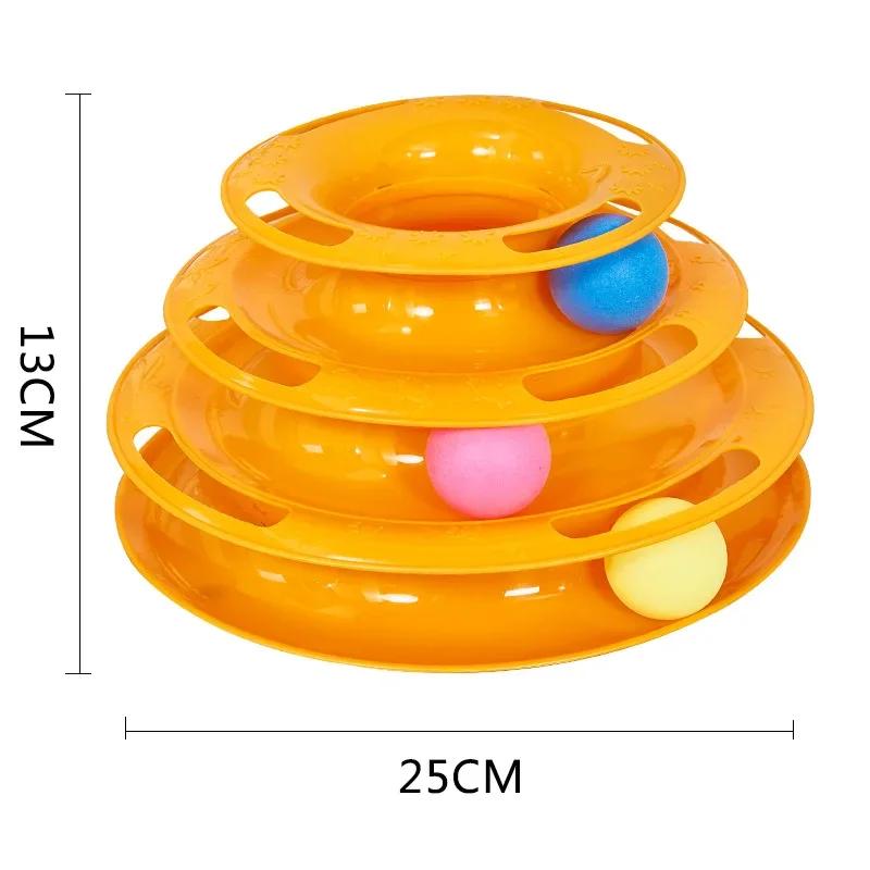 Interactive Tower Cat Toy Turntable Roller Balls Brinquedos para gatos Gatinho Teaser Puzzle Track Toy Animais de estimação Training Supplies Acessórios - Image 1