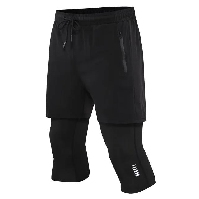Calça Esportiva 2 em 1 Masculina de Compressão Rápida Secagem