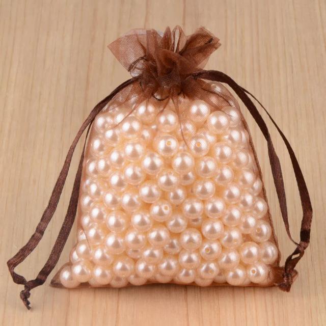 Lote com 50 Peças de Saco de Organza 7x9 cm para Embalagem de Joias e Doces - Presentes Wending