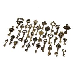 Encantos Steampunk para Fazer Jóias, Mix Metal, Retro Antique, Latão, Bronze Vintage, Chave Decorativa Velha Procurando, DIY K, 59Pcs - Image 5