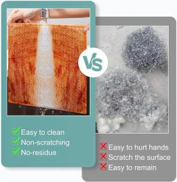 Pano de limpeza de fio de aço espessado, sem riscos, dupla camada, microfibra de ferro, malha Dishrag, pano de lavar roupa, toalha de cozinha, 1Pc, 100 Pcs - Image 6