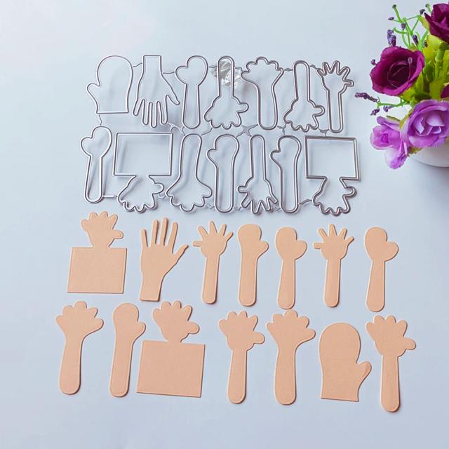 Explore 14 Elegantes Modelos de Cortes em Forma de Mãos para Scrapbook e Artesanato DIY em Álbuns e Cartões Decorativos