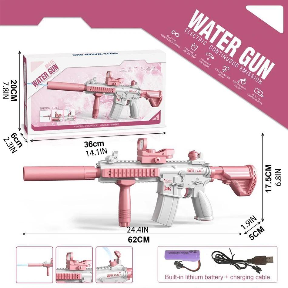 SCAR-pistola elétrica para crianças, submáquina automática, jogo de tiro ao ar livre, brinquedo Beach Fight, presentes de verão, M416 - Image 1