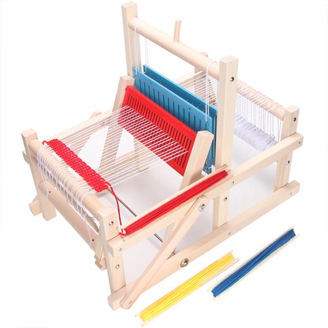 Mini Máquina de Tejer de Madera Hecha a Mano - Brinquedo Educativo DIY para Crianças e Adultos, Ideal para Artesanato em Casa