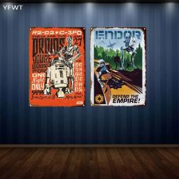 MINISO-Filme clássico Star Wars Metal Tin Sign, Personagens de quadrinhos Posters e impressões, Wall Art, Quadro para sala de estar, Decoração - Image 2