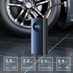 Inflator de pneu digital portátil com luz LED, carregamento tipo C, compressor de ar inteligente, bola veículo elétrico - Image 4
