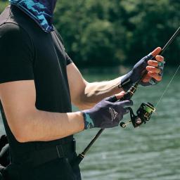 Respirável meio dedo pesca luvas, seda gelo, verão protetor solar, ciclismo, esportes, passeios de barco, peixe pesca, vela luva - Image 2