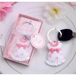 Lembrancinhas de chá de bebê com design de roupas azuis, chaveiro, presente para bebê, batismo, festa de aniversário de convidados, com 10 peças - Image 2
