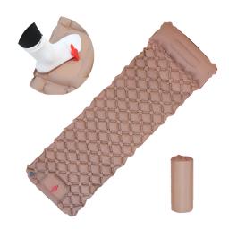Almofada de dormir ao ar livre acampamento colchão inflável bomba embutida ultraleve almofada de ar esteira de viagem com encosto de cabeça para viagens caminhadas - Image 4