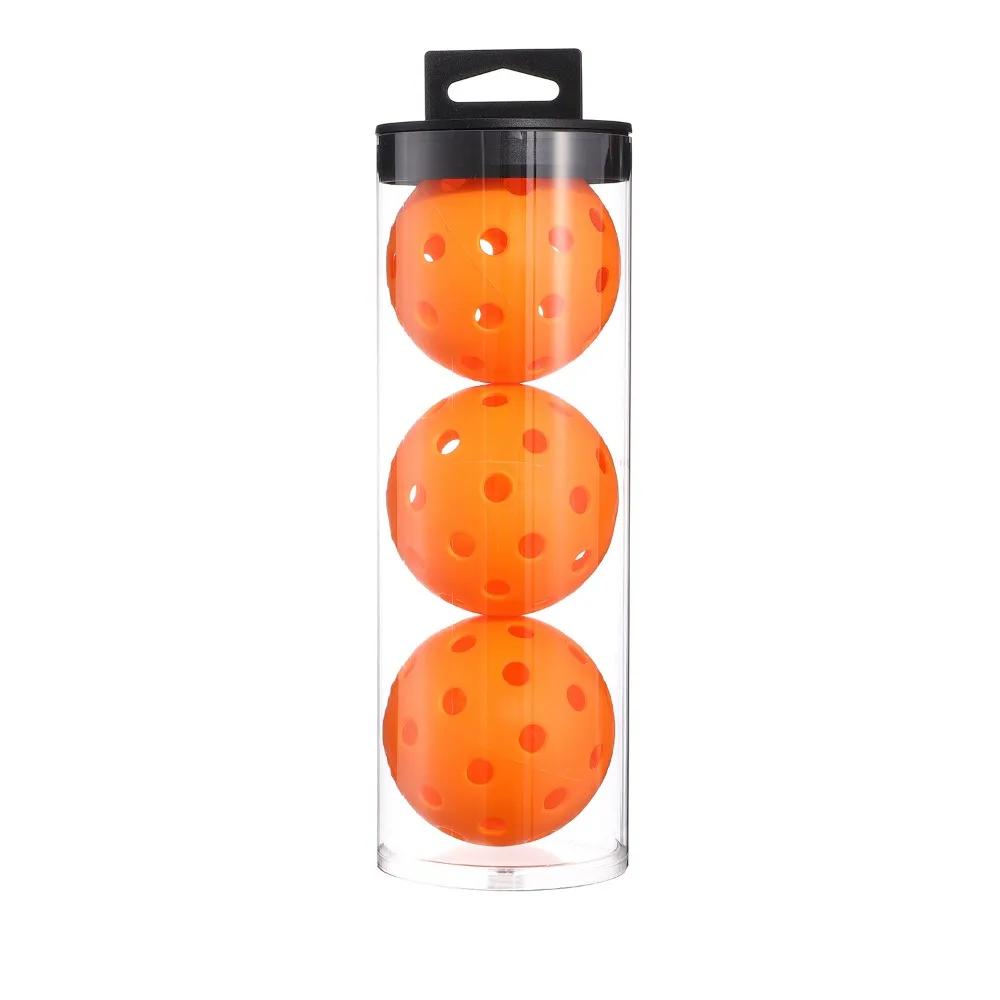 3 pçs 40 buracos pickleballs 74mm alta visibilidade & bounc bolas de pickleball com balde de plástico transparente acessórios de pickleball ao ar livre - Image 1