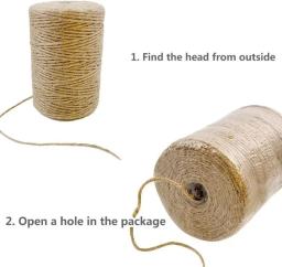 Cordão Longo Natural de Juta para Artesanato, Embrulho de Presentes DIY, Embalagem, Jardinagem, Decoração do Casamento, Fontes do Partido de Eventos, 2mm - Image 4