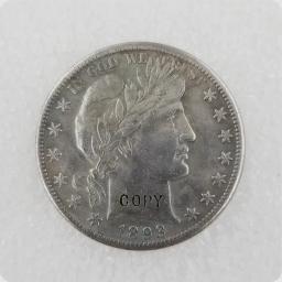 Barber Meio Dólar Copiar Moedas, EUA 1892-1915 - Image 3