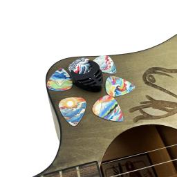 Miwayer-Art Cool Guitar Pick na caixa de Metal, Black Pick Holder, presente original para baixo, elétrico e Acou, médio, pacote de 6 - Image 6