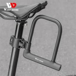 West bike-anti-roubo u-lock para bicicleta, cadeado de aço com chave 2, para mtb, bicicleta de estrada, ciclismo - Image 2