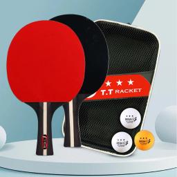 Pá De Tênis De Mesa para Treinamento De Iniciantes, Ping Pong Profissional, 2 Raquetes e 3 Bolas, Pás De Tênis De Mesa, 2 Raquetes - Image 2