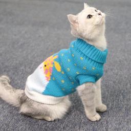 Camisola de gola alta para animais, pulôver de gato e cachorro, roupa para animais, fantasia, quente, inverno - Image 2