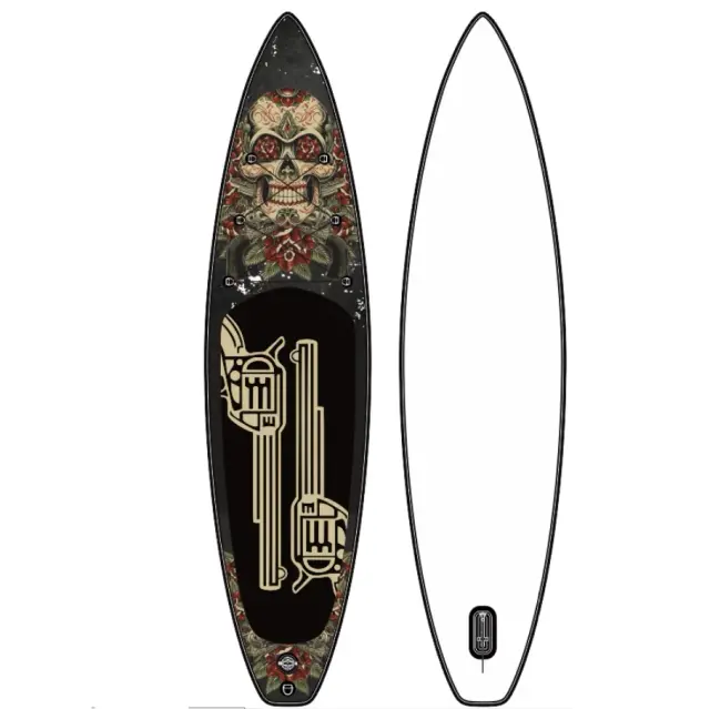 Prancha de Surf Gun & Rose com Lash Fins e Bag - Design Moderno em Preto para Equilíbrio e Estilo em 2024