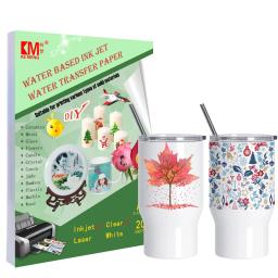 Water Transfer Paper, White Clear Paper, Decalque Waterslide para cerâmica, A4, Atacado - Image 1