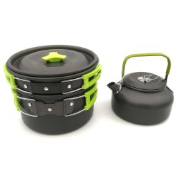 Conjunto De Panelas De Acampamento Dobráveis Utensílios Portáteis Duro Alumina Economizar Espaço Resistência Ao Calor Camping Chaleira para 2-3 Pessoas Piquenique - Image 2