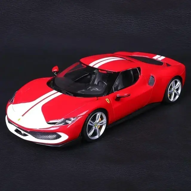 Miniatura de Carro Esportivo Ferrari 296 GTB Assetto Fiorano 1:18 da Bburago - Presente Perfeito para Aniversário