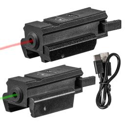 Mira laser tática vermelha e verde, arma recarregável por usb, mira laser para rifle, pistola de airsoft, ponteiro laser de tiro - Image 1
