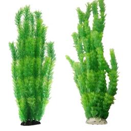 Plantas subaquáticas artificiais para aquário, grama verde e roxa, visualização de decorações, aquário, novo, 60cm - Image 1