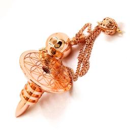 Flor da Vida Pêndulo De Latão Banhado A Ouro para Radiestesia Refeição Encantos, Chakra Amule, Wicca Cura, Energia Espiritual, Equilíbrio Apontado - Image 5