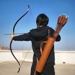 1 pc tiro com arco quiver couro seta titular arco e flecha caso acessórios bolsos caça tubo de seta para caça ao ar livre tiro - Image 6
