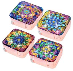 Caixa de jóias portátil para adultos Mandala Diamond Art Kits de armazenamento de pintura 1pc por conjunto - Image 1