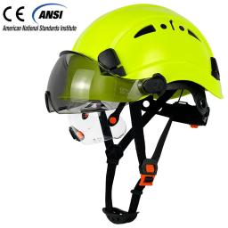 Capacete de segurança de construção com viseira, construído em óculos para engenheiro, chapéu ABS, boné de trabalho industrial, proteção de cabeça masculina - Image 1