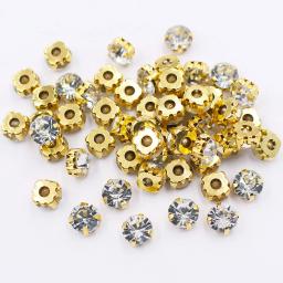 Cristais Brilhantes Pedras para Bordados, Contas De Vidro, Gemas De Tecido, Costurar Na Garra, Artesanato De Vestuário, 3mm-10mm, 100Pcs - Image 1