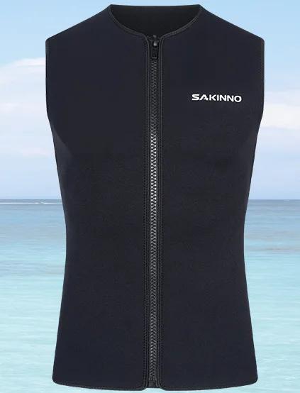 Colete de Mergulho Neoprene Preto para Homens e Mulheres - Jaqueta Sem Mangas 3mm Ideal para Natação, Mergulho e Surf no Verão