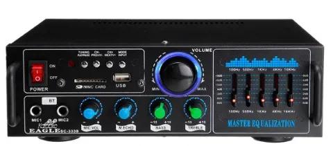 Amplificador Bluetooth de Alta Potência com USB, Rádio e Função Karaoke para Áudio e Endereço Público