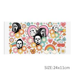 Adesivo Decalque para Copos, Etiquetas Personalizadas, Logotipo DIY, Selfadhesive, Impermeável, Legal, Personalizar, Envoltório UV, Fantasma, 16oz, DTF - Image 5