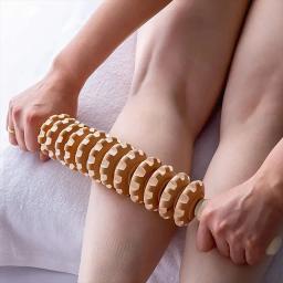 Massageador de fáscia corporal, alça antiderrapante, engrenagem ranhurada de madeira, braços, pernas, coxas, nádegas, rolo suave, massageador para relaxamento das costas - Image 4