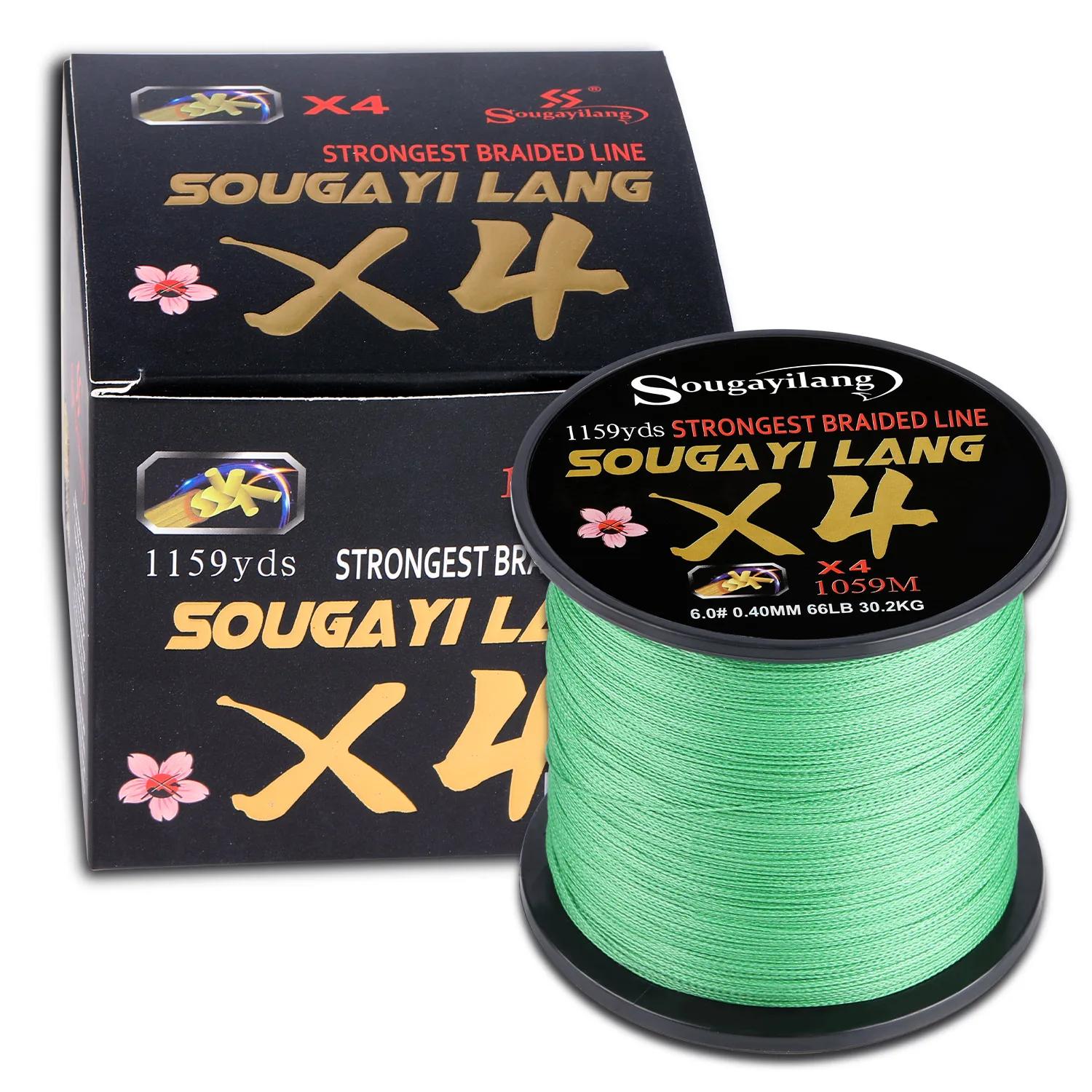 Sougayilang-linha de pesca trançada, tudo para água salgada, pesca marítima, Multifilament PE, 4X, 100 m, 300m, 5 cores, 66LB - Image 1