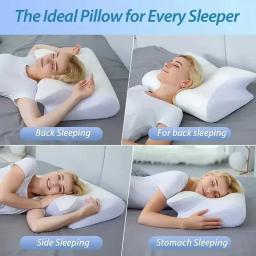 Almofada De Pescoço De Memória De Sono De Borboleta, espuma De Memória De Rebote Lento, Ortopédica Cervical, Almofada De Cama De Massagem - Image 5