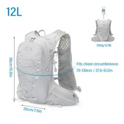 Inoxto leve hidratação colete mochila, homens ciclismo saco, corrida e montanhismo saco, montando colete pack, 12L - Image 3