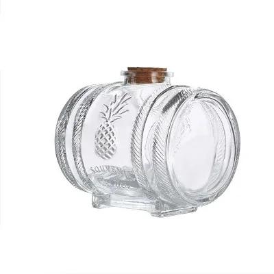 Barril de Vidro Multifuncional para Uísque, Vinho e Cerveja - Recipiente de Armazenamento e Envelhecimento de Frutas e Mel, 1L com Torneira para Bar