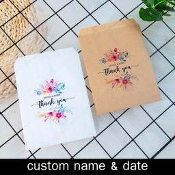 Sacos De Papel Kraft Personalizados Para Festa De Casamento, Saco De Papel De Doces Personalizado, Sacos De Presente Para Casamentos, Nome Do Projeto, NPZD20230904002 - Image 1
