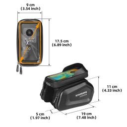 Capa dura para telefone, à prova d'água, reflexiva, grande capacidade, bolsa para tubo superior, mtb, estrada, bicicleta, bolsa para cabeça, feixe frontal - Image 5