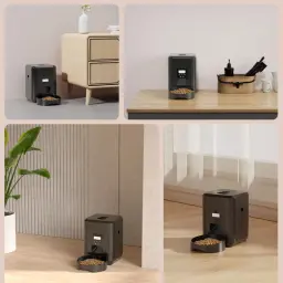Alimentador automático inteligente do animal de estimação para gatos e cães, distribuidor do alimento seco, cronometrando a bacia, botão, inteligente, 2L - Image 4